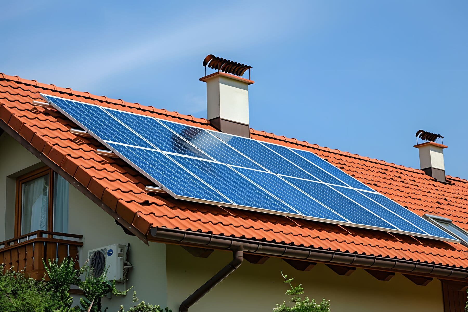 Casa con paneles solares en Santa Cruz, Bolivia
